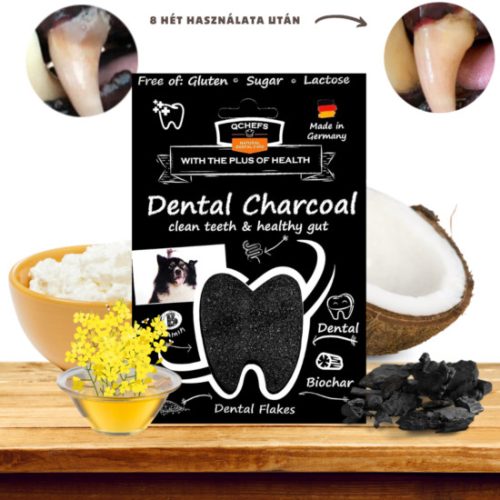 Természetes fogtisztító pehely kutyáknak - Qchefs Dental Charcoal Flakes